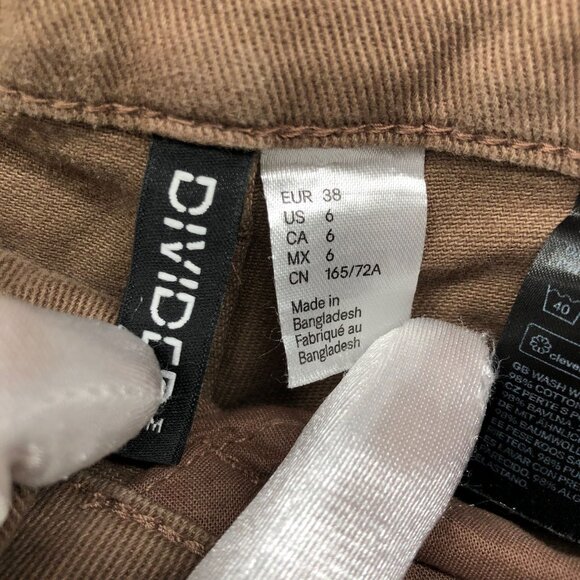 H&M Mom Jeans Womens 6 High Waisted Brown Stretch Tapered Relaxed - Picture 8 of 9